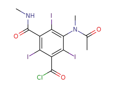2,4,6-triiodo-3-N-methylcarbamyl-5-N-acetyl-N-methylamino-benzoic acid chloride